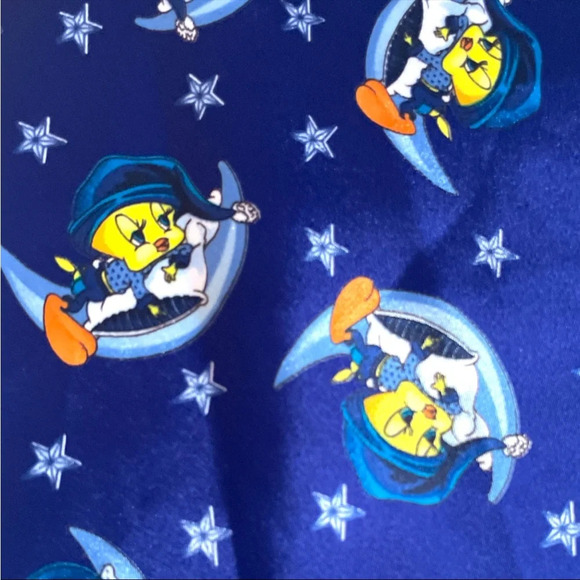 Looney Tunes Intimates Blue satin sleepy tweety bird night gown dress Medium - Picture 3 of 4